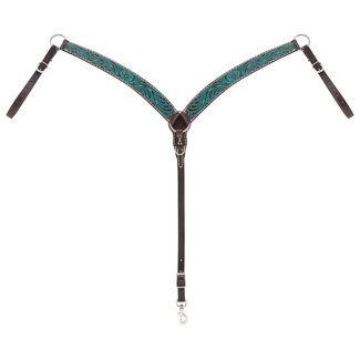 Turquoise Cross Turquoise Flower Contoured Breast Collar