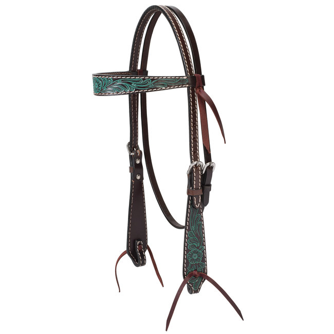 Turquoise Cross Turquoise Flower Browband Headstall