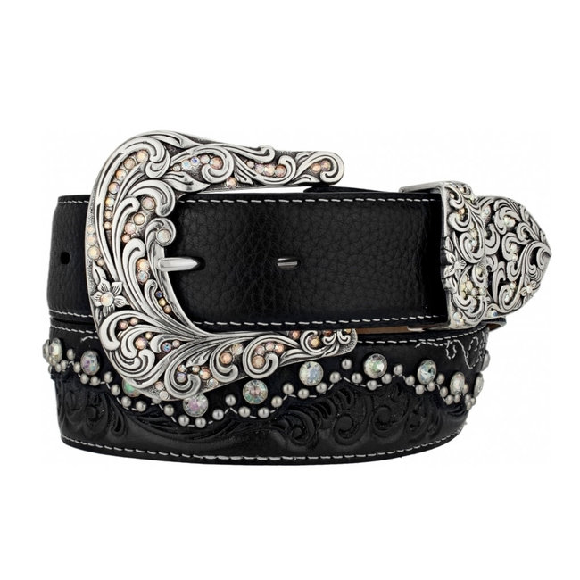 Kaitlyn Crystal Scalloped Leren riem