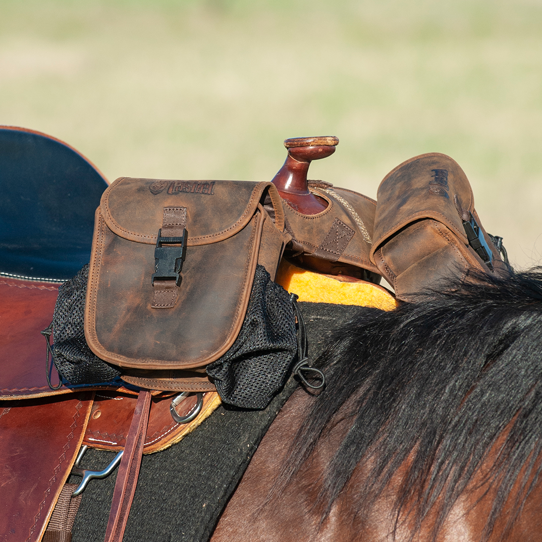 New! Cashel Horn Bag Small Distressed Leather