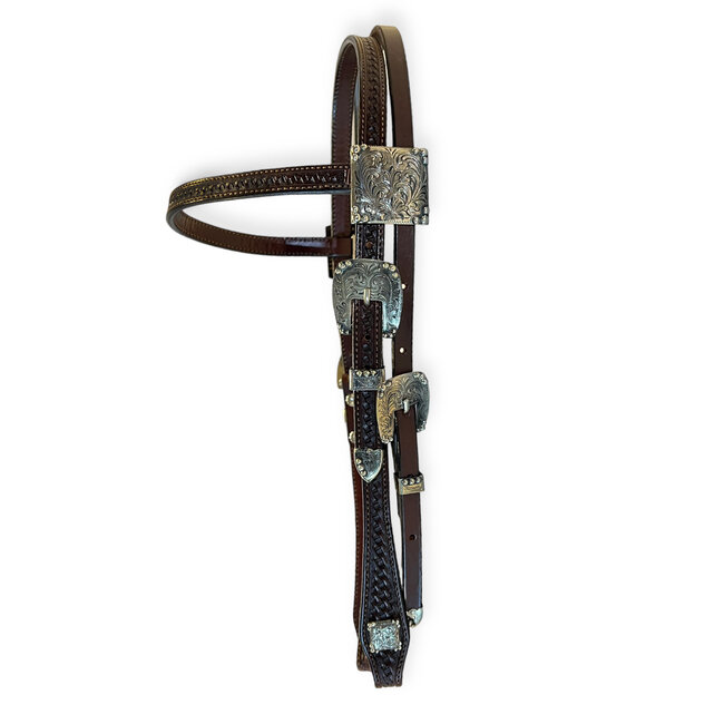 Show Headstall Antique Square Mantanillo Bubble