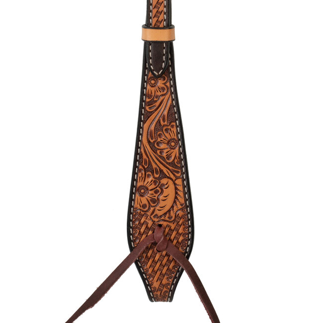 Turquoise Cross Floral Tooled Browband