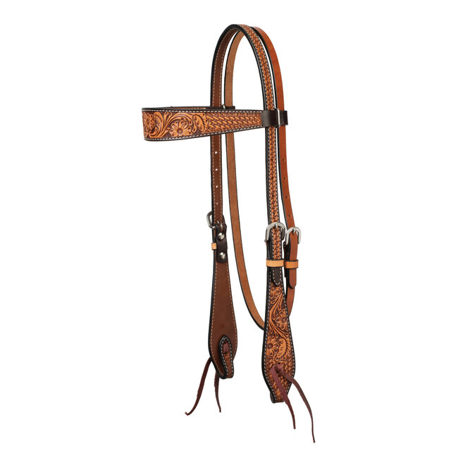 Turquoise Cross Floral Tooled Browband Hoofdstel