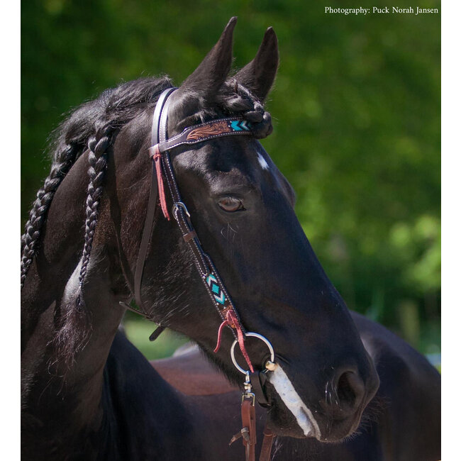 Turquoise Cross Turquoise Beaded Browband