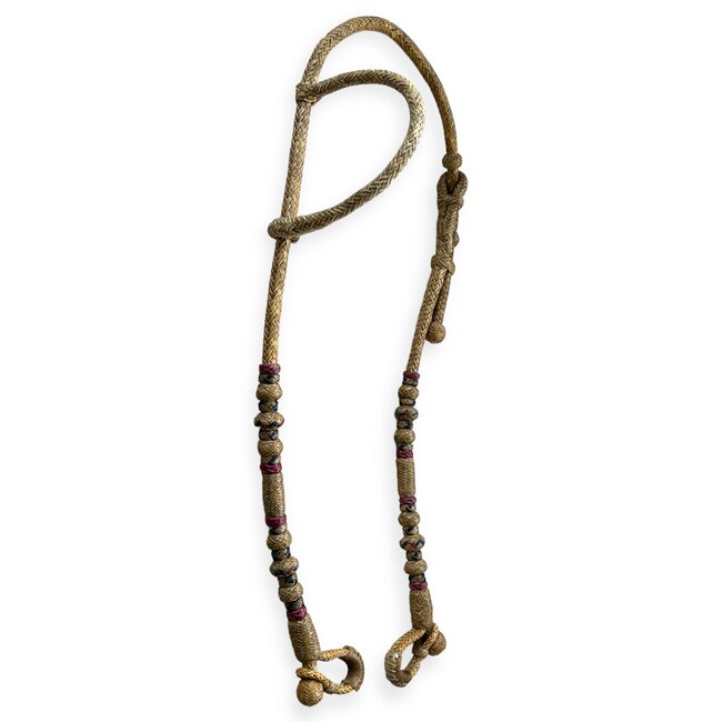 Handmade Rawhide One ear Headstall red black