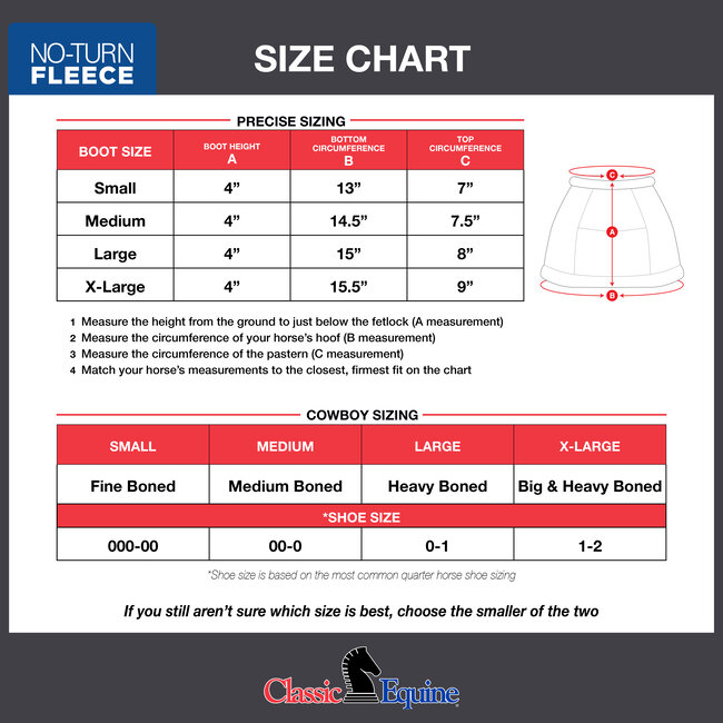Classic Equine Dy No-Turn Fleece Bell Boot