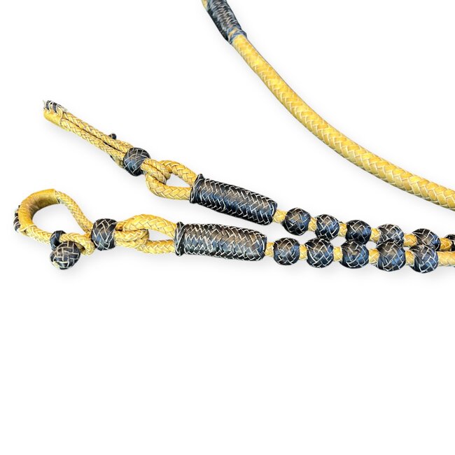 Handmade Rawhide Romal Natural/Black 12plt