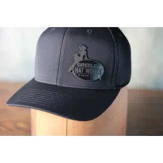 Greeley Hat Greeley Hat Works Black Leather Patch Cap
