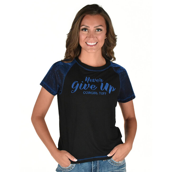 Cowgirl Tuff Lichtgewicht shirt Never Give Up Blue