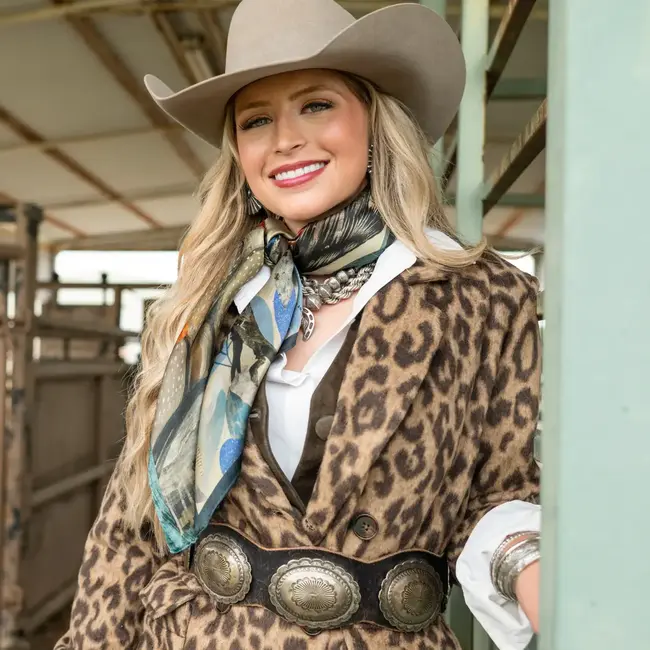 Fringe Scarves Wild Rag Blue Melodies