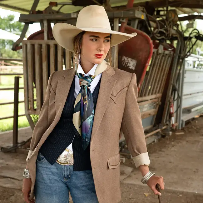 Fringe Scarves Wild Rag Blue Melodies