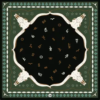 Fringe Scarves Wild Rag Hooked Green