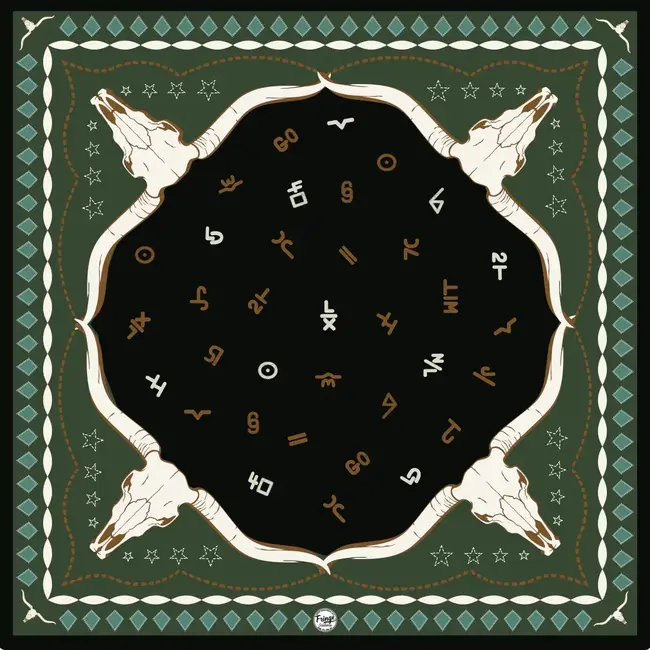 Fringe Scarves Wild Rag Hooked Green