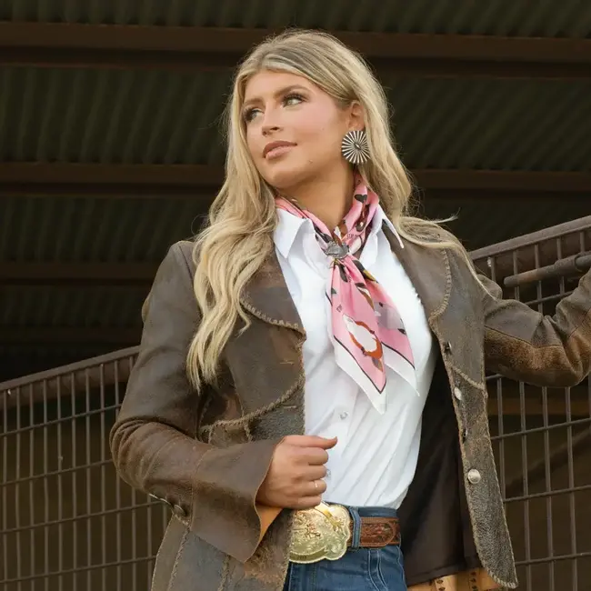 Fringe Scarves Wild Rag Markings Pink