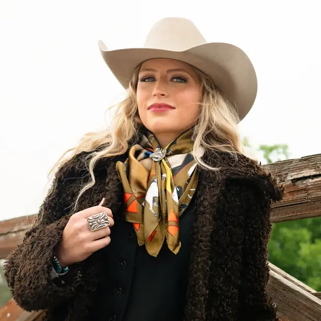 Fringe Scarves Wild Rag Girl & Bison