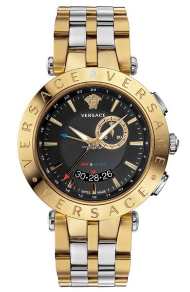 Versace Versace 29G79D009 S079 V-Race GMT & Alarm black gold silver heren horloge