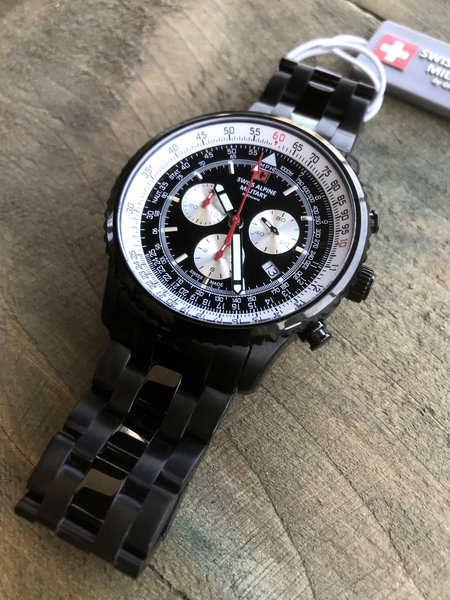 Swiss Alpine Military 7078.9134 chronograaf Heren horloge 45 mm :  : Moda