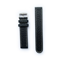 Tauchmeister 20mm zwart lederen horlogeband S20-black