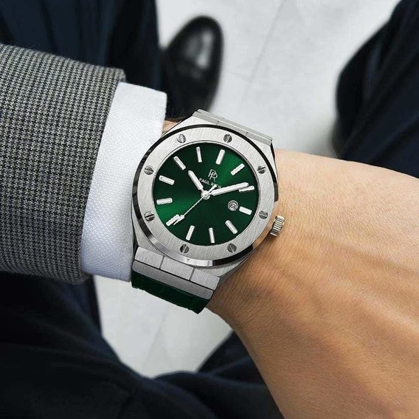 Paul Rich Paul Rich SignatureEmperor's Emerald Leer PR68SGL horloge 45 mm