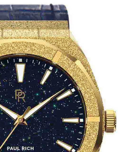 Paul Rich Paul Rich Frosted Star Dust Gold FSD02-L Leather horloge 45 mm