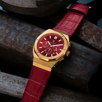 Paul Rich Paul Rich Motorsport Gold Red Leather MSP03-L horloge 45 mm