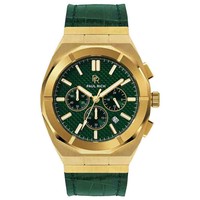 Paul Rich Paul Rich Motorsport Carbon Fiber Gold Green Leather MCF02-L horloge 45 mm