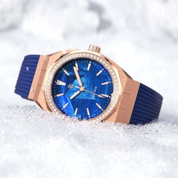 Paul Rich Paul Rich Heart of the Ocean Blue Rose Gold HO01 horloge 38 mm