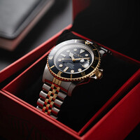 Duxot DX-2057-AA Two Tone Blue Atlantica Diver automatisch horloge