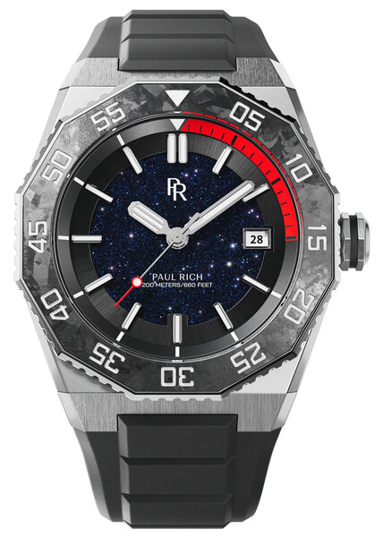 Paul Rich Paul Rich Aquacarbon Pro Midnight Silver DIV03 horloge