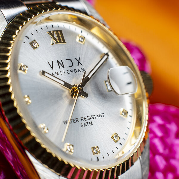 VNDX Amsterdam VNDX Dare Devil M Silver Gold White MT43006-02 dameshorloge