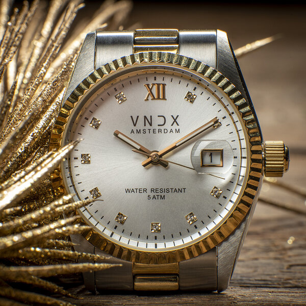 VNDX Amsterdam VNDX Dare Devil M Silver Gold White MT43006-02 dameshorloge