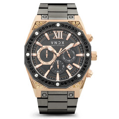 VNDX Wise Man Steel Stones Rose Gold MR11880-16 horloge