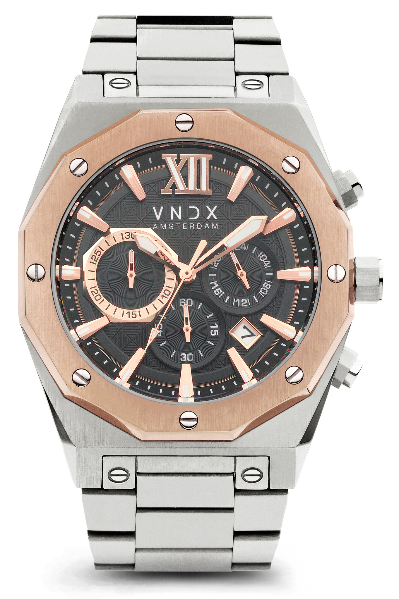 VNDX Wise Man Steel Silver Rose Gold MS11885-TR horloge