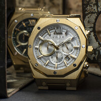 VNDX Amsterdam VNDX Wise Man Steel Gold White MD11885-02 horloge