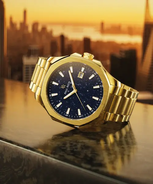 Paul Rich Paul Rich Mercer Goldline Aventurine Blue MER03 horloge