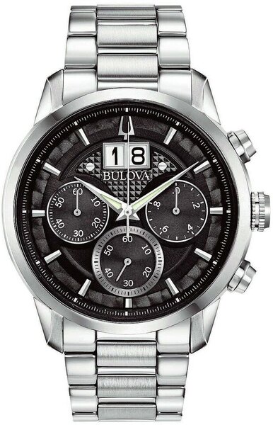 Bulova Bulova 96B319 Sutton heren horloge - staal - zwart - 44mm