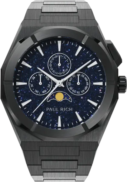 Paul Rich Paul Rich Moonphase Star Dust II Black MOON03 horloge