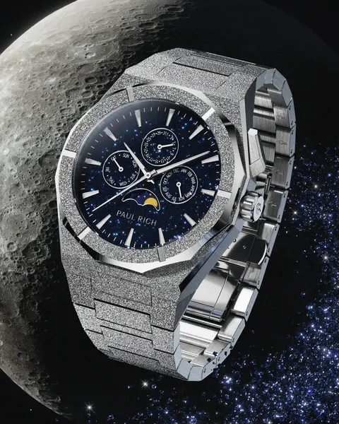 Paul Rich Paul Rich Moonphase Frosted Star Dust II Silver MOON05 horloge