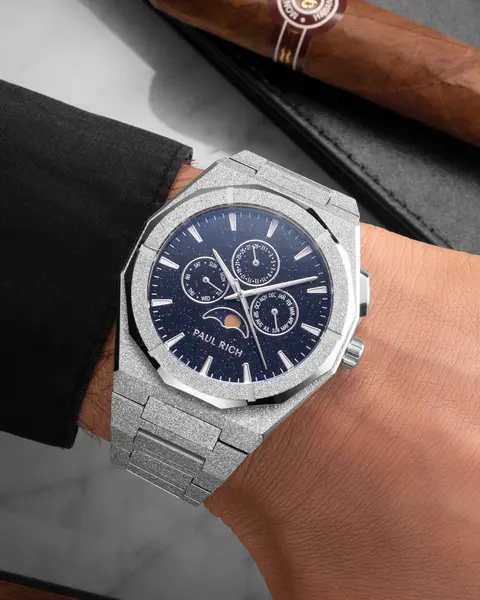 Paul Rich Paul Rich Moonphase Frosted Star Dust II Silver MOON05 horloge
