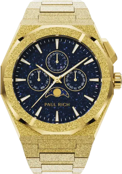 Paul Rich Paul Rich Moonphase Frosted Star Dust II Gold MOON06 horloge
