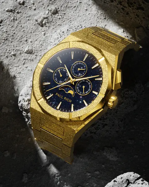 Paul Rich Paul Rich Moonphase Frosted Star Dust II Gold MOON06 horloge