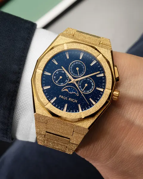 Paul Rich Paul Rich Moonphase Frosted Star Dust II Gold MOON06 horloge