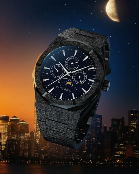 Paul Rich Paul Rich Moonphase Frosted Star Dust II Black MOON07 horloge