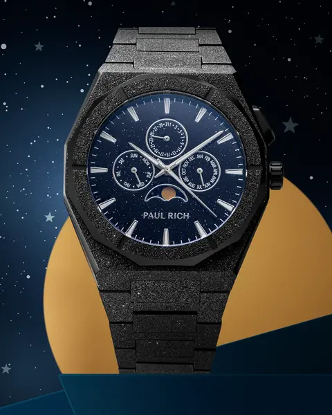 Paul Rich Paul Rich Moonphase Frosted Star Dust II Black MOON07 horloge