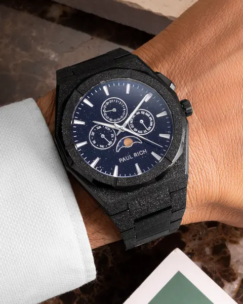 Paul Rich Paul Rich Moonphase Frosted Star Dust II Black MOON07 horloge