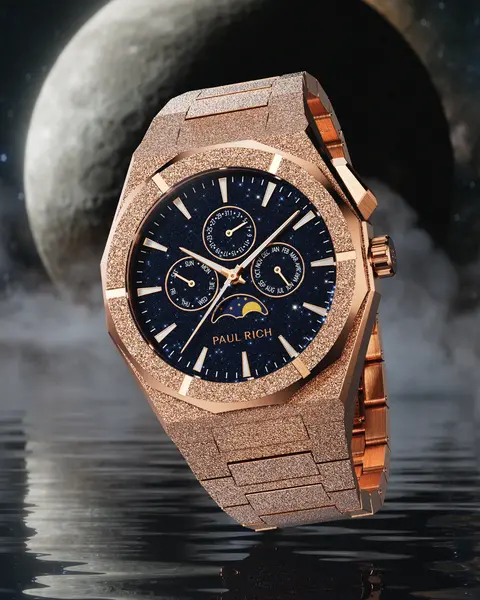 Paul Rich Paul Rich Moonphase Frosted Star Dust II Rose Gold MOON08 horloge