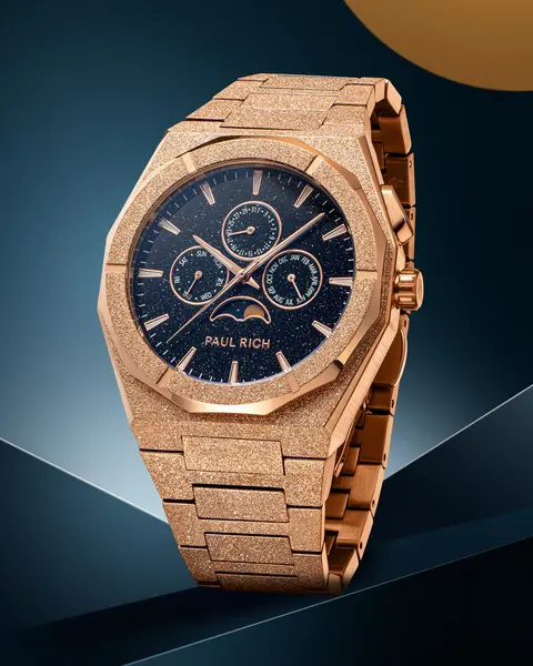 Paul Rich Paul Rich Moonphase Frosted Star Dust II Rose Gold MOON08 horloge