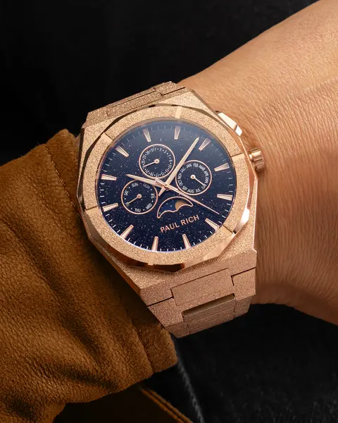 Paul Rich Paul Rich Moonphase Frosted Star Dust II Rose Gold MOON08 horloge