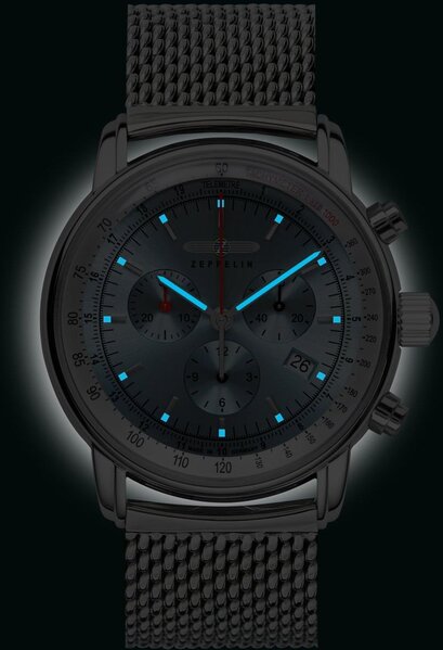 Zeppelin Zeppelin 8886M-3 LZ14 Marine chronograaf heren horloge