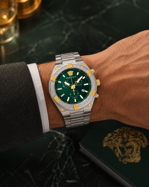 Versace Versace VESO01524 Sporty Greca chronograaf horloge 46 mm